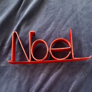 Red Metal Noel Sign